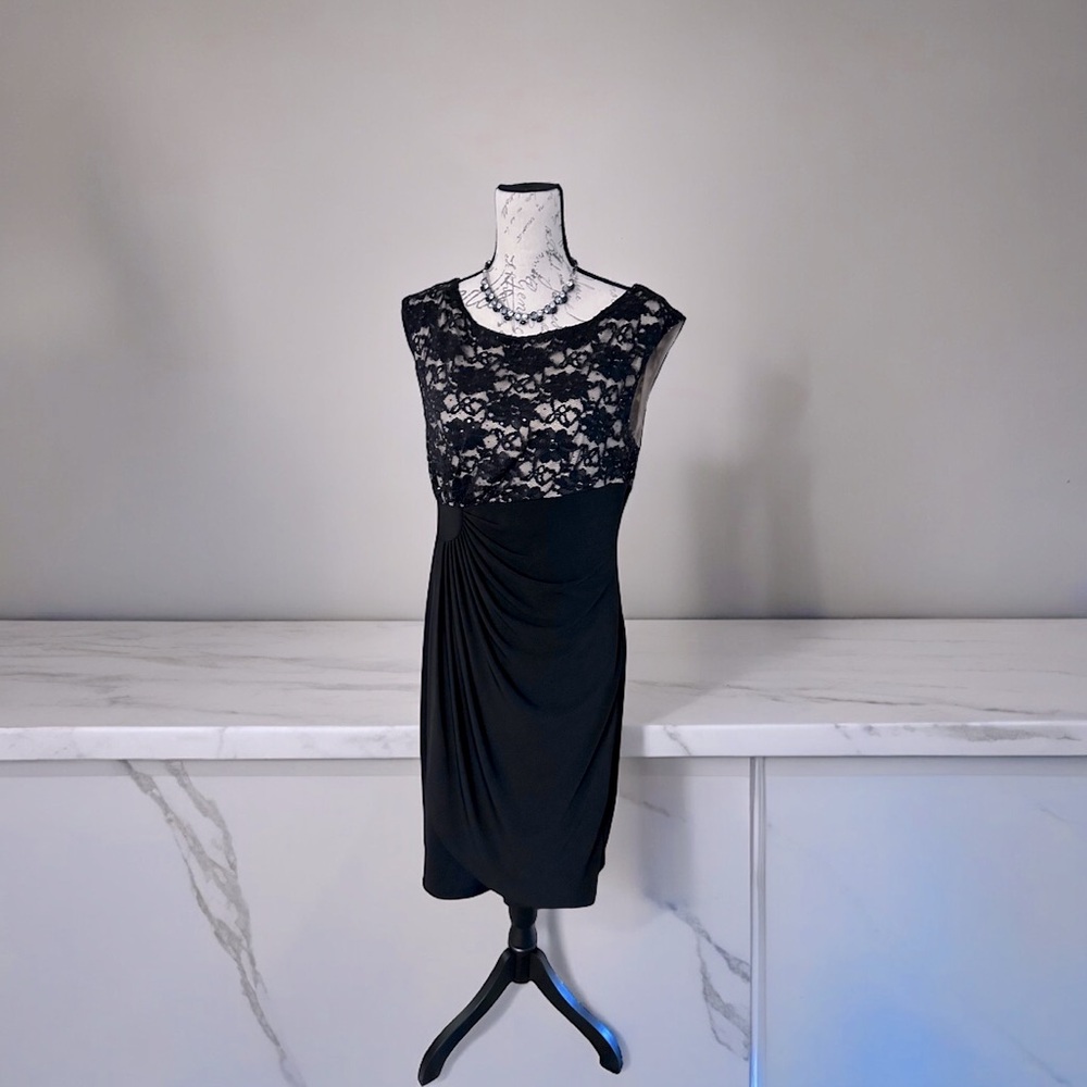 Connected Black Sleeveless Dress Size 12